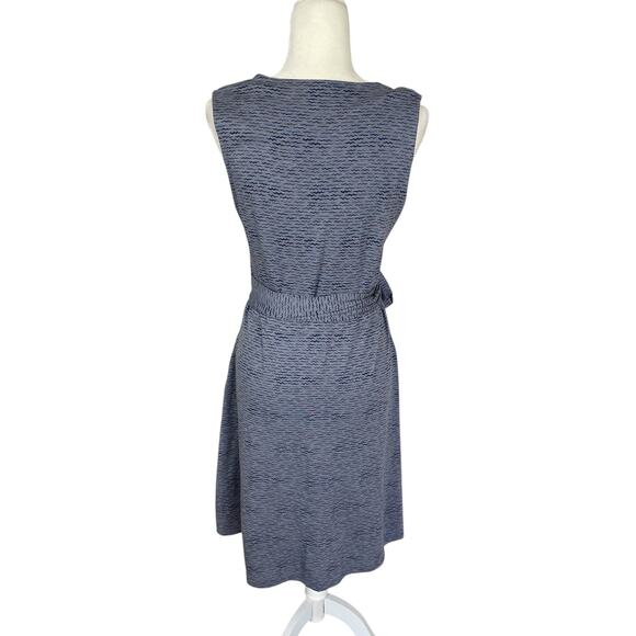 Toad & Co Cue Sleeveless Wrap Dress Blue Size Large Travel Athleisure Casual - Picture 5 of 10